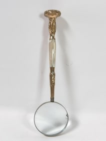 Large Antique French Gilt Brass Mother-of-Pearl In