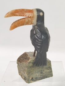 Vintage Bird of Paradise Stone Carving