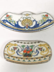 (2) Vintage Hand Painted Porcelain Brooches