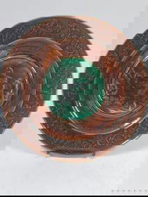 Vintage Porcelain Brown/Green Majolica Plate