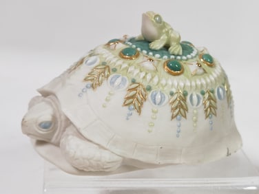 Vintage Cybis Decorated Frog and Turtle Porcelain