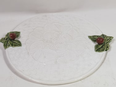 Vintage Bordallo Pinheiro Porcelain Strawberry Pla