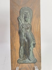 Vintage Asian Bronze Buddha Plaque