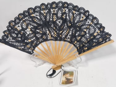 Vintage Black Lace Fan