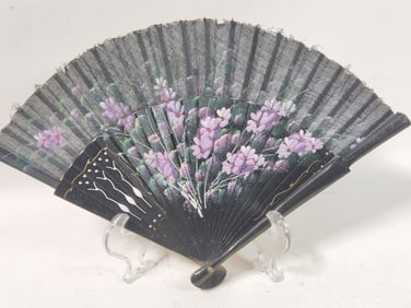 Vintage Black Fabric Fan