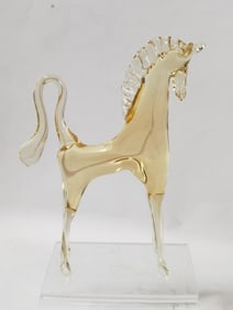 Vintage Murano Style Tea Glass Horse
