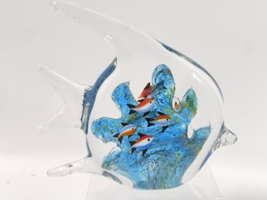 Vintage Murano Italy Aquarium Glass Fish