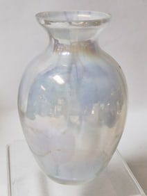 Vintage Silvesti Art Iridescent Pearl Glass Vase