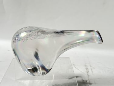 Vintage Iridescent Art Glass Polar Bear Paperweigh