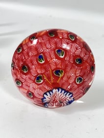 Vintage Millefiori Art Glass Paperweight