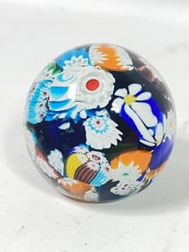 Vintage Murano Italy Millefiori Glass Paperweight