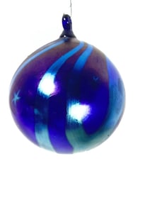 Vintage Levay Iridescent Swirl Art Glass Ornament