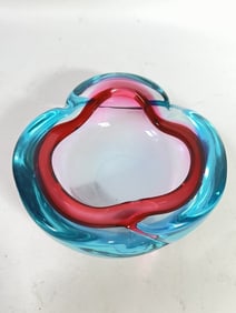 Vintage Murano Italy MCM Sommerso Glass Bowl