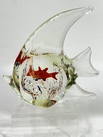 Vintage Murano Style Aquarium Glass Angelfish