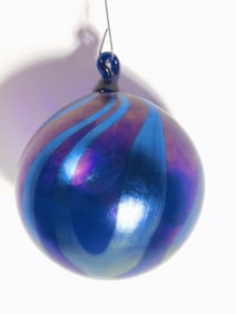 Vintage Murano Italy Iridescent Blue/Purple Swirl