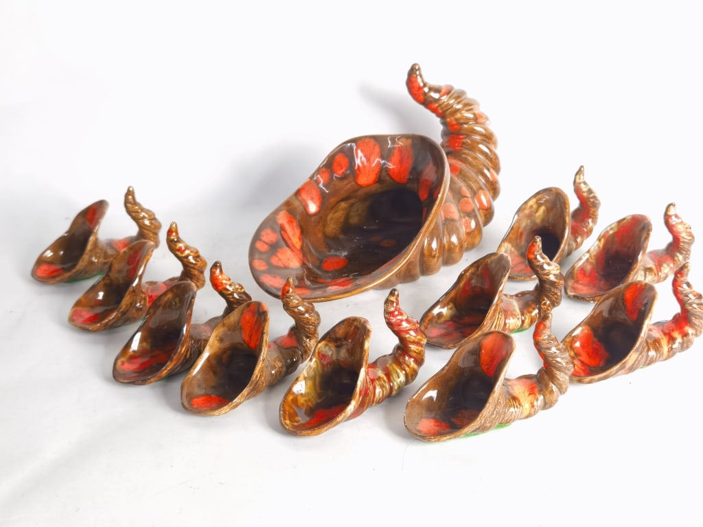 Set of Vintage Ceramic Cornucopia Retro Atlantic M (1 of 8)