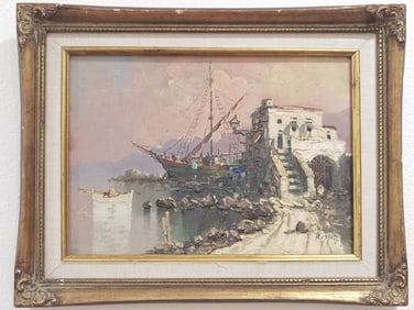 Seapot Oil Painting on Canvas, Signed Rysson