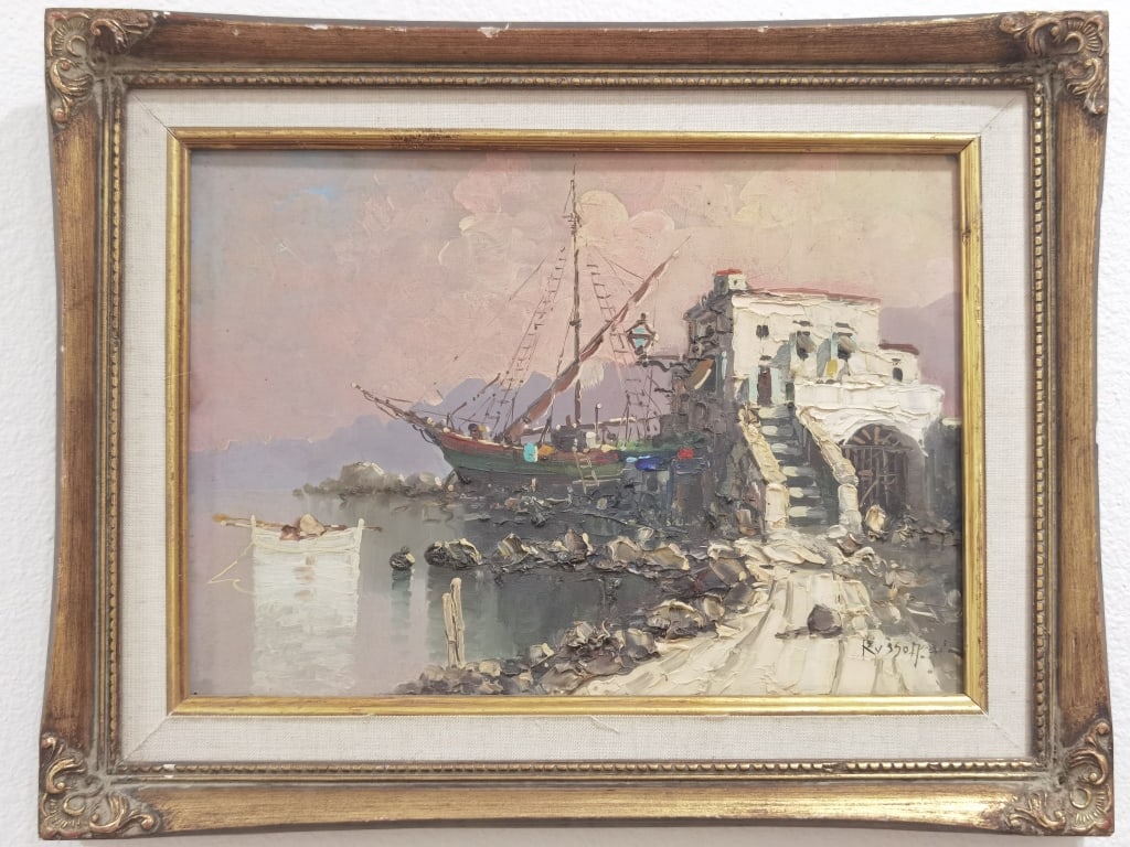 Seapot Oil Painting on Canvas, Signed Rysson