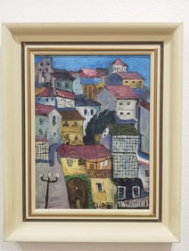 Small Town Oil Painting on Canvas