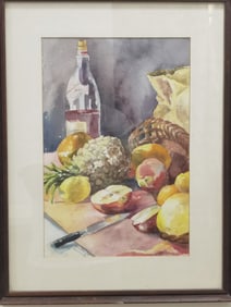 Still Life Watercolor Painting, Signed Barbara Shr