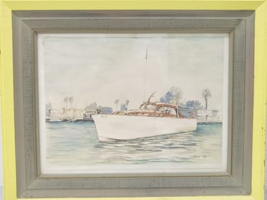 1999 Sailboat Watercolor Painting, Signed JMP
