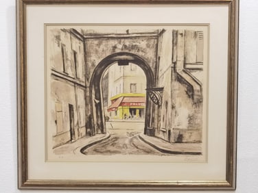 Vintage "Passage des Abbessas" Lithograph by Oguis