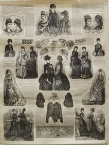 Vintage Victorian Style Clothes Pattern Print