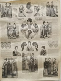 Vintage Victorian Style Clothes Pattern Print