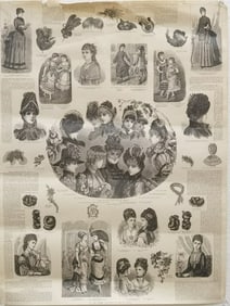 Vintage Victorian Style Clothes Pattern Print