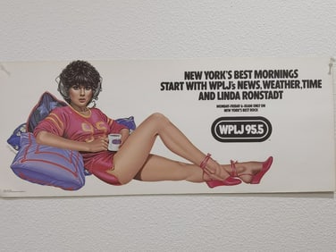 Two Sided Linda Ronstadt Subway Poster for WPLJ95.