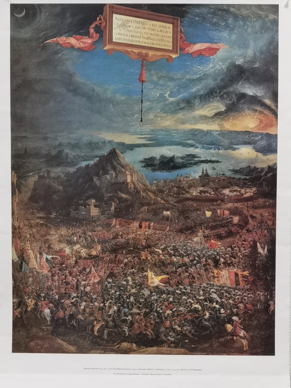 Vintage The Battle of Alexander at Issus Poster: Vintage The Battle of Alexander at Issus Poster, 27in by 19.25in