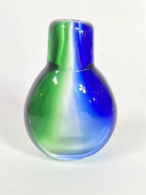 Vintage Blue and Green Glass Vase