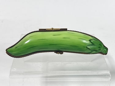 Vintage Peint Main Limoges France Green Pea Trinke