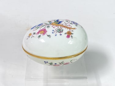 Vintage Hammersley Bird of Paradise Egg Trinket Bo