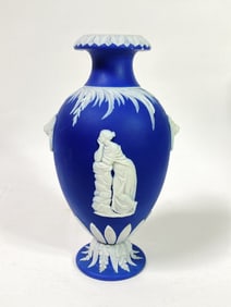 Vintage Wedgwood Porcelain Blue Vase