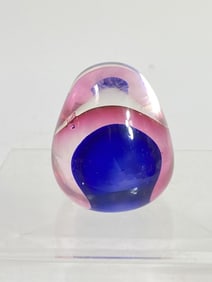 Vintage Unmarked Sommerso Glass Paperweight