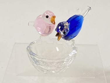 Vintage Glass Bird Nest