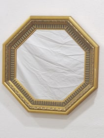 Vintage Gilt Wood Carved Octagonal Mirror