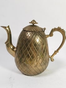 Vintage Mid Century Brass Pineapple Coffee Pot