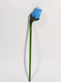 Vintage Murano Italy Art Glass Blue Flower