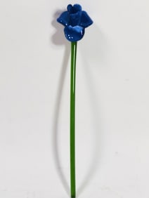 Vintage Murano Italy Art Glass Blue Flower