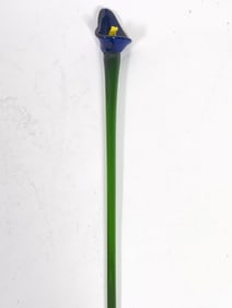 Vintage Murano Italy Art Glass Green Flower