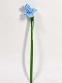 Vintage Murano Italy Art Glass Green Flower