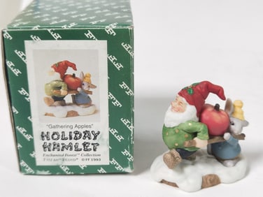 1993 Fitz & Floyd Holiday Hamlet Gathering Apples