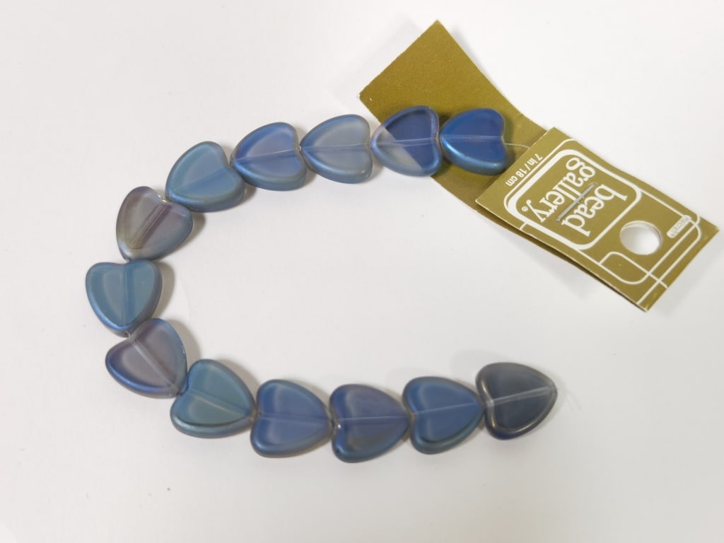 Group of Costume Heart Glass Beads: Group of Costume Heart Glass Beads