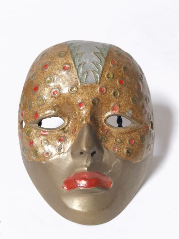 Vintage Decorated Brass Face Mask (1 of 4)