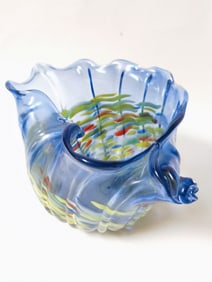 Vintage Murano Italy Art Glass Shell Vase