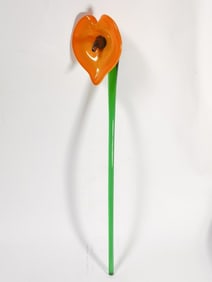 Large Vintage Mikasa Art Glass Flower