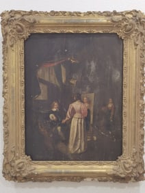 Antique Portrait Oil Painting on Board, Signed/Dat