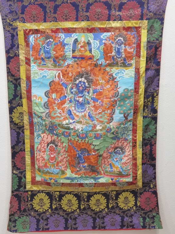 19-20th C. Chinese Tibetan Yamantaka Thangka (1 of 14)